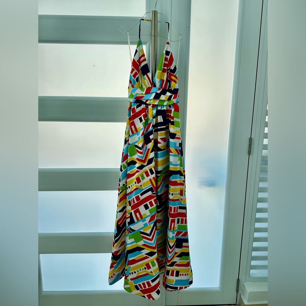 Multicolor Halter Maxi Dress